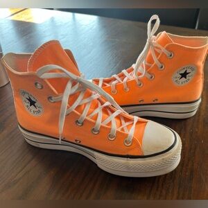 Converse laced high top canvas sneakers